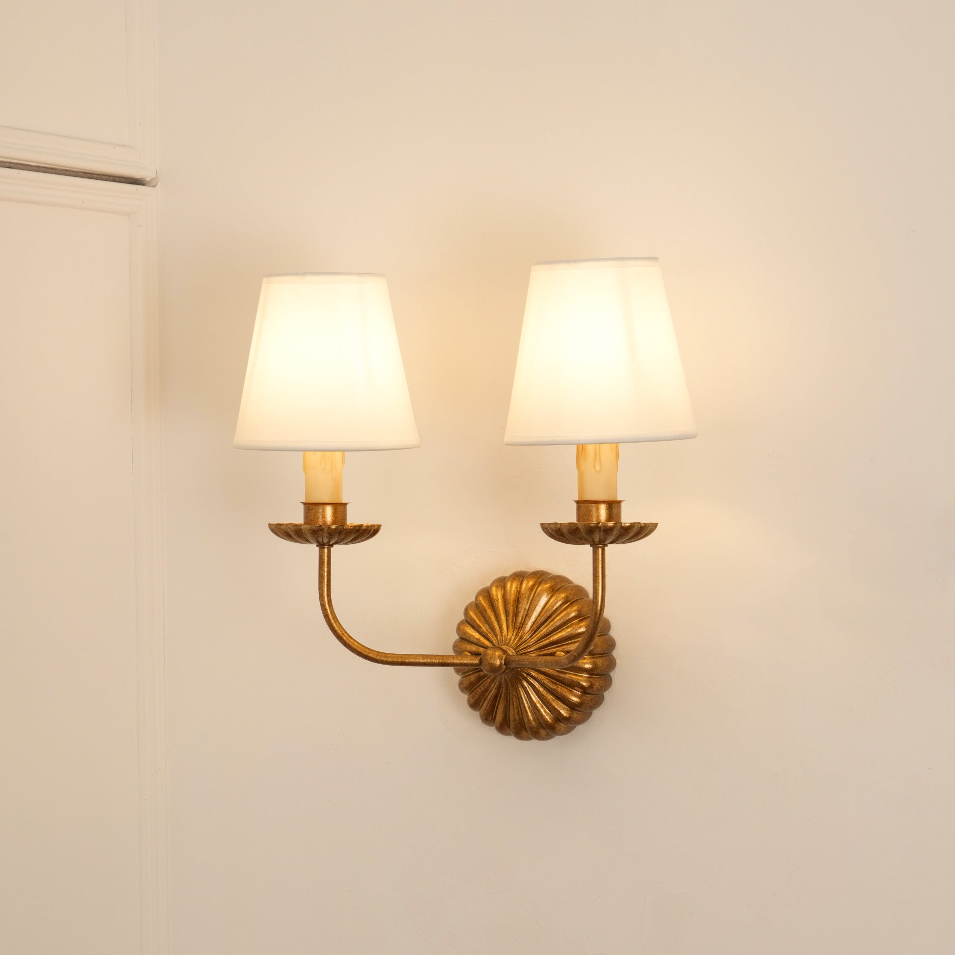 Axiom Vintage Industrial Antique Gold Metal Fabric Wall Lamp - Lamp Copper