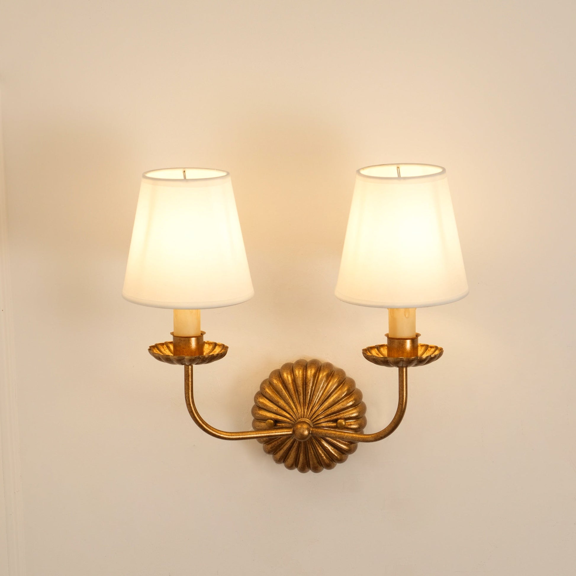 Axiom Vintage Industrial Antique Gold Metal Fabric Wall Lamp - Lamp Copper