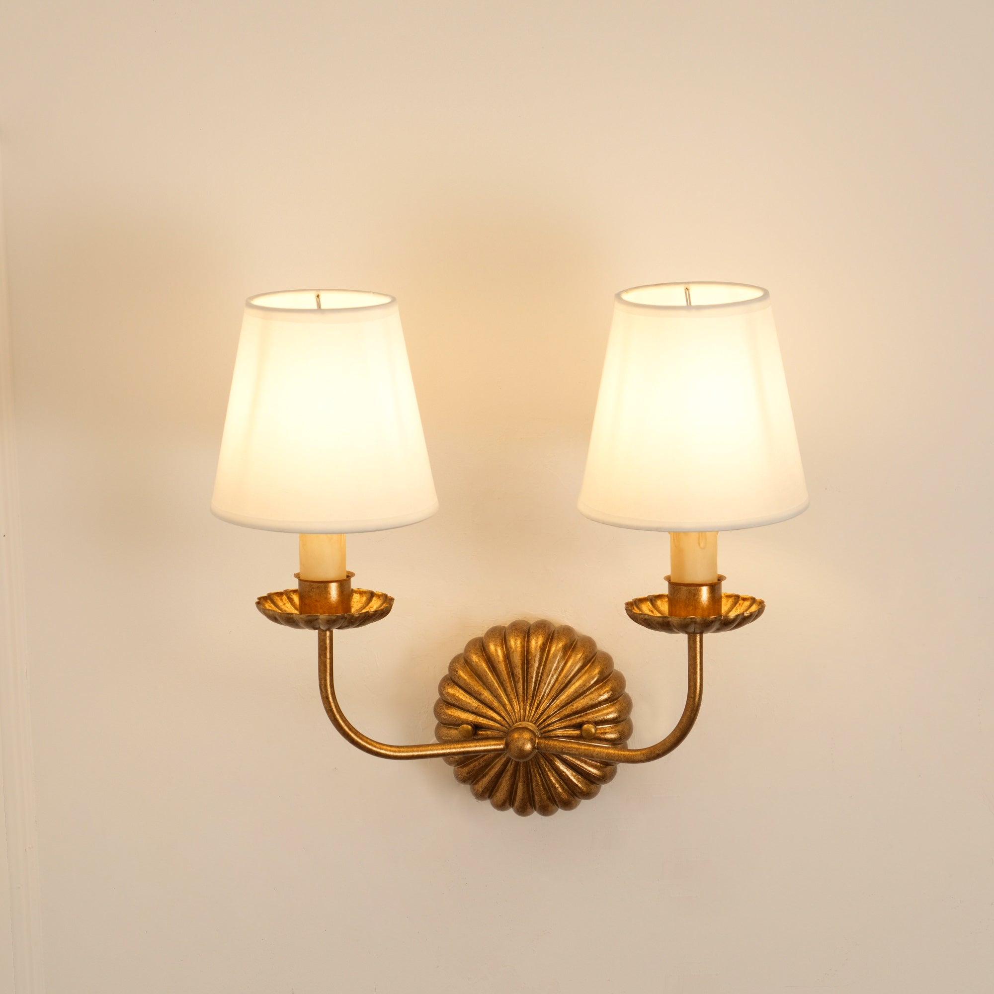 Axiom Vintage Industrial Antique Gold Metal Fabric Wall Lamp - Lamp Copper