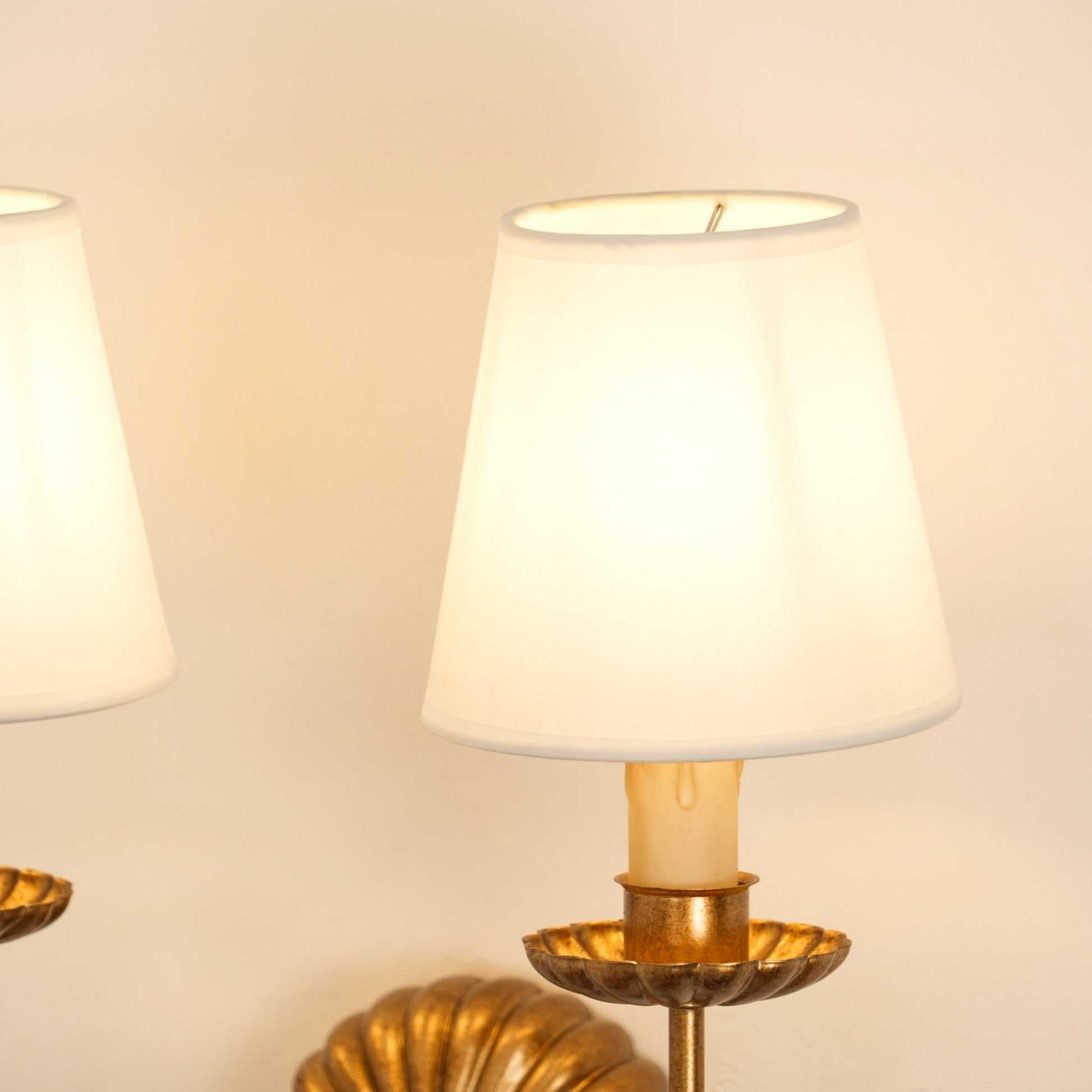 Axiom Vintage Industrial Antique Gold Metal Fabric Wall Lamp - Lamp Copper