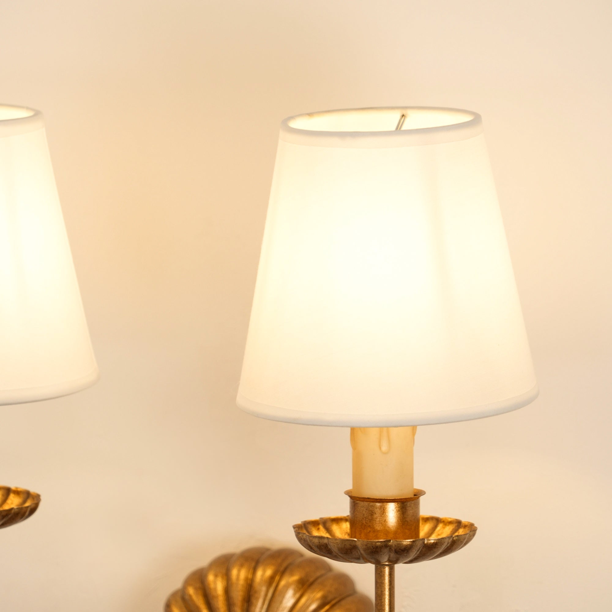 Axiom Vintage Industrial Antique Gold Metal Fabric Wall Lamp - Lamp Copper