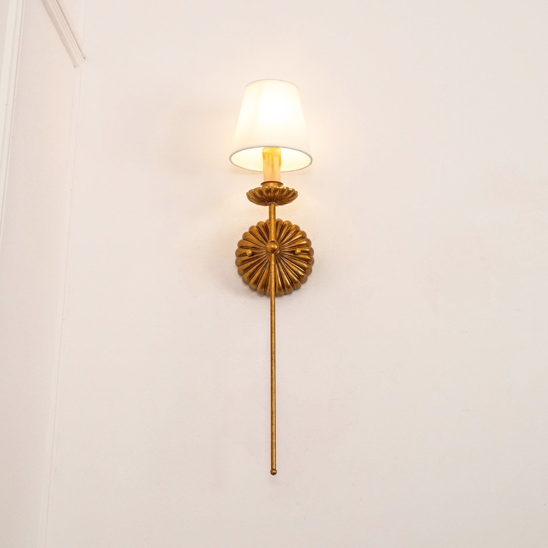 Axiom Vintage Industrial Antique Gold Metal Fabric Wall Lamp - Lamp Copper