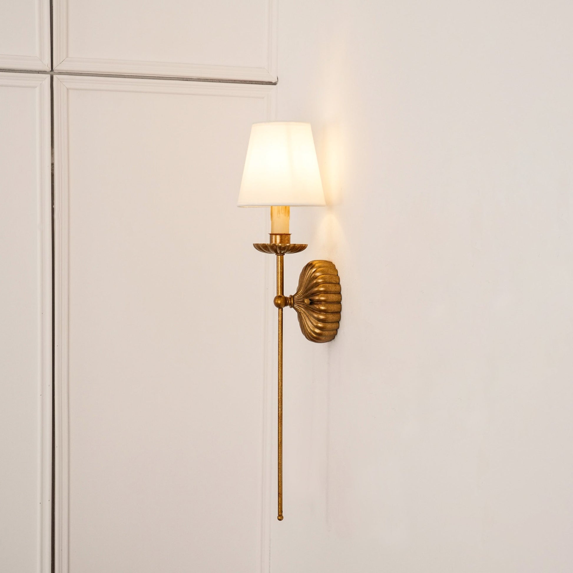 Axiom Vintage Industrial Antique Gold Metal Fabric Wall Lamp - Lamp Copper