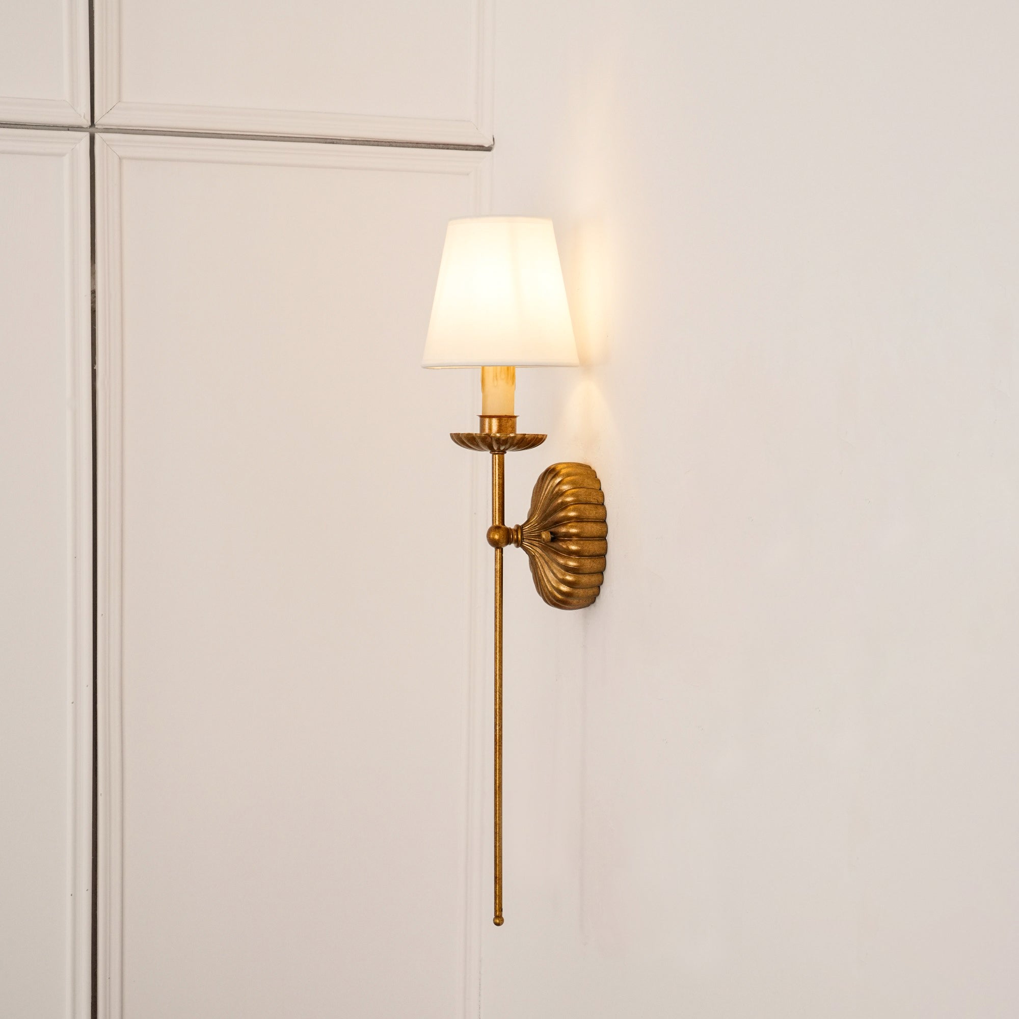 Axiom Vintage Industrial Antique Gold Metal Fabric Wall Lamp - Lamp Copper