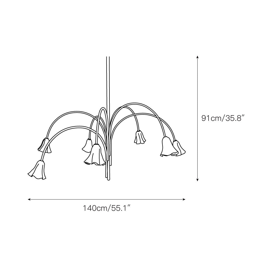 Aurmiros Individual Creativity Brass Glass Chandelier - Lamp Copper