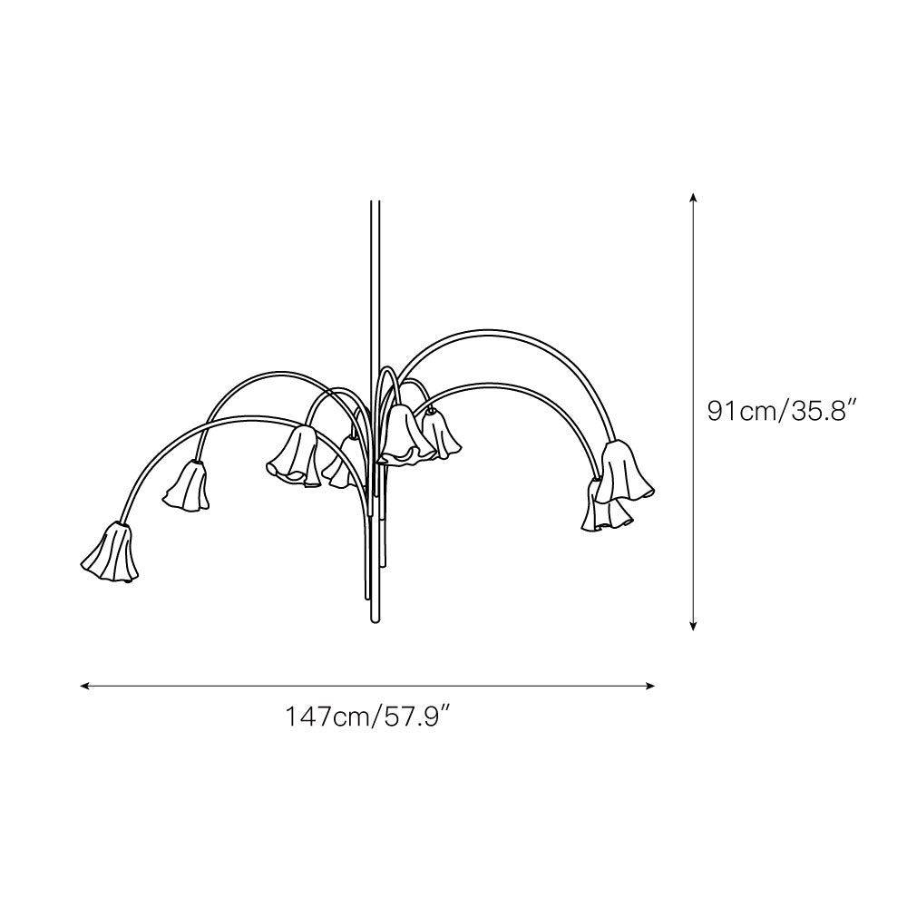 Aurmiros Individual Creativity Brass Glass Chandelier - Lamp Copper