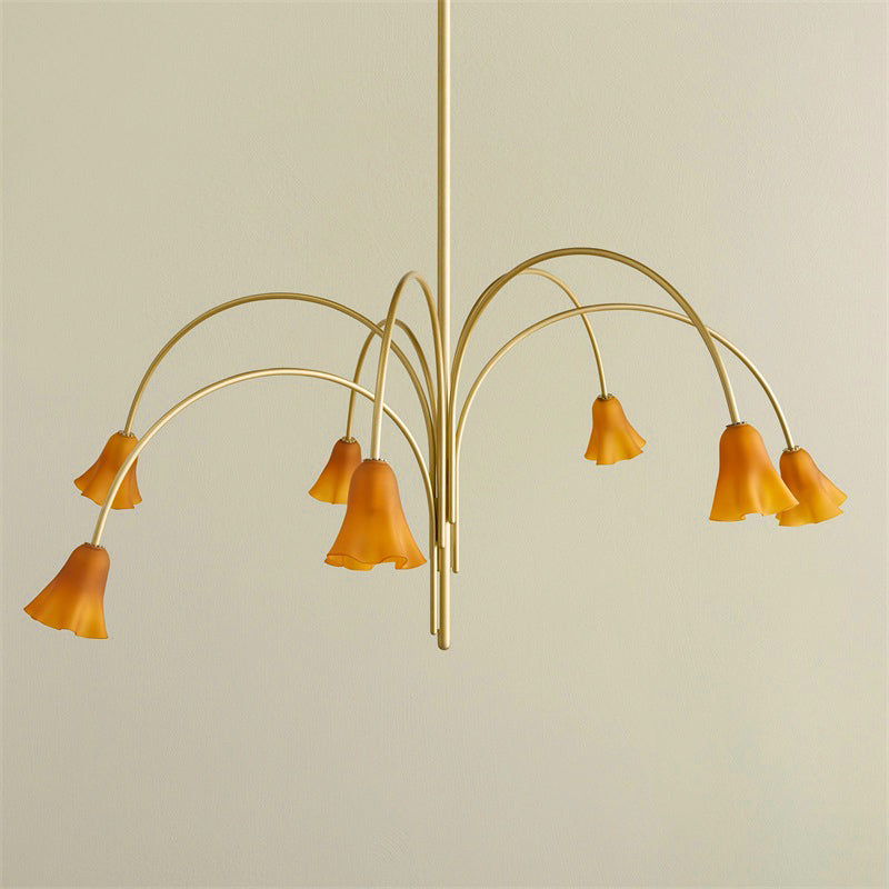 Aurmiros Individual Creativity Brass Glass Chandelier - Lamp Copper