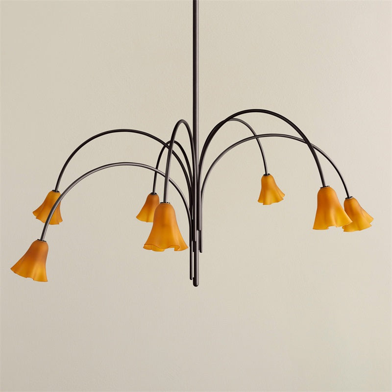 Aurmiros Individual Creativity Brass Glass Chandelier - Lamp Copper