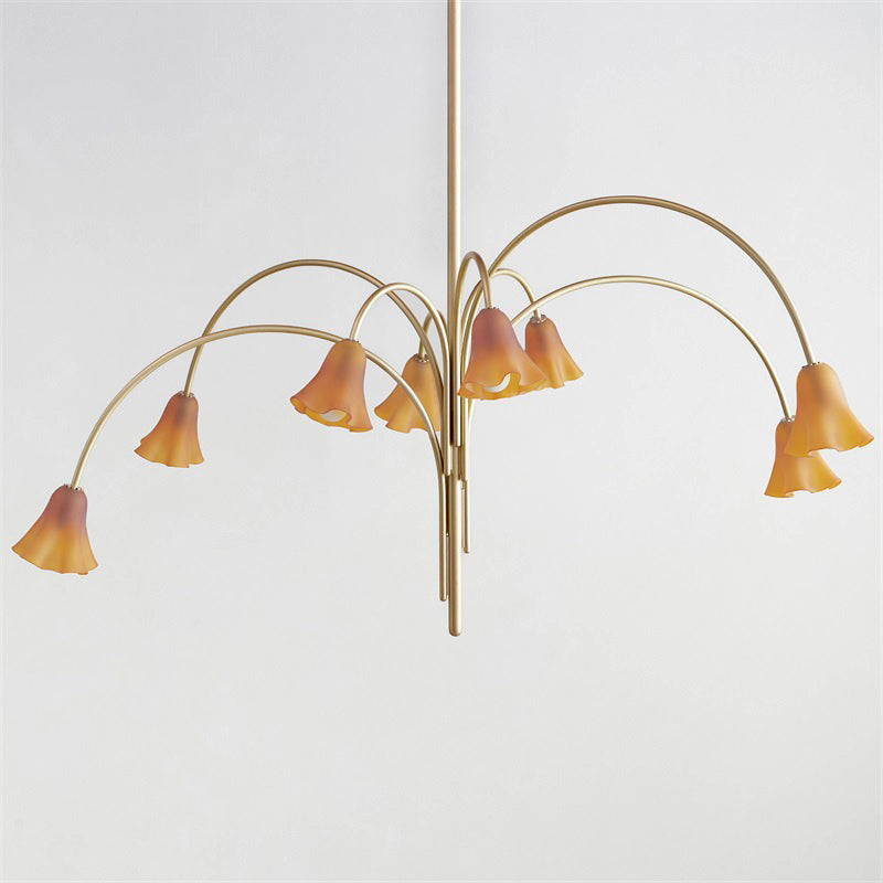 Aurmiros Individual Creativity Brass Glass Chandelier - Lamp Copper