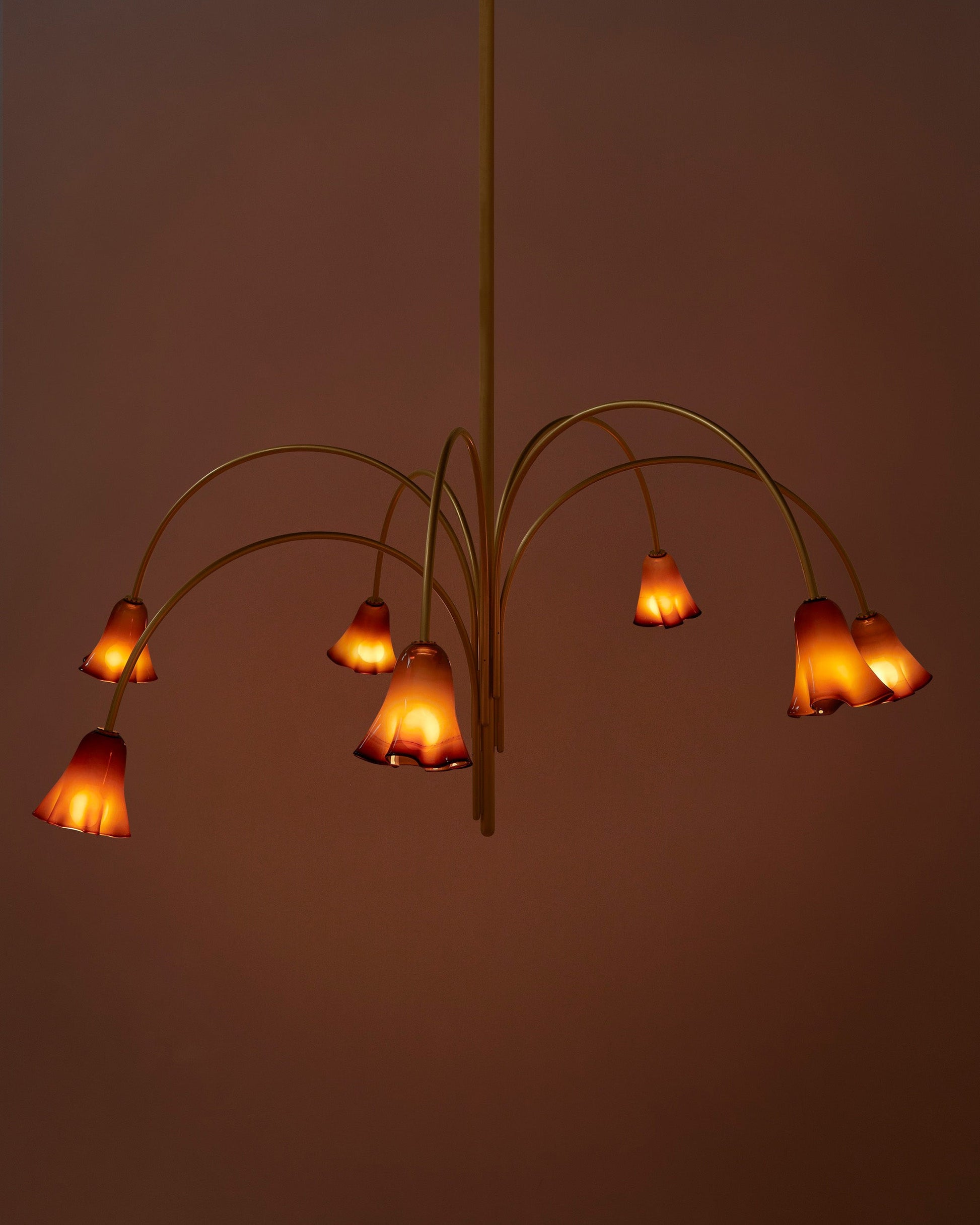 Aurmiros Individual Creativity Brass Glass Chandelier - Lamp Copper