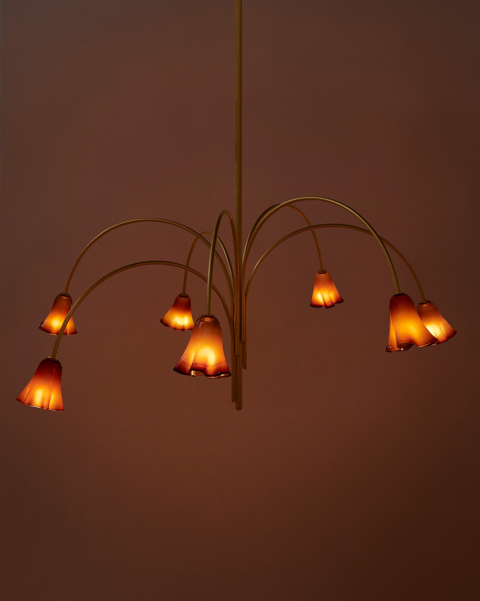 Aurmiros Individual Creativity Brass Glass Chandelier - Lamp Copper