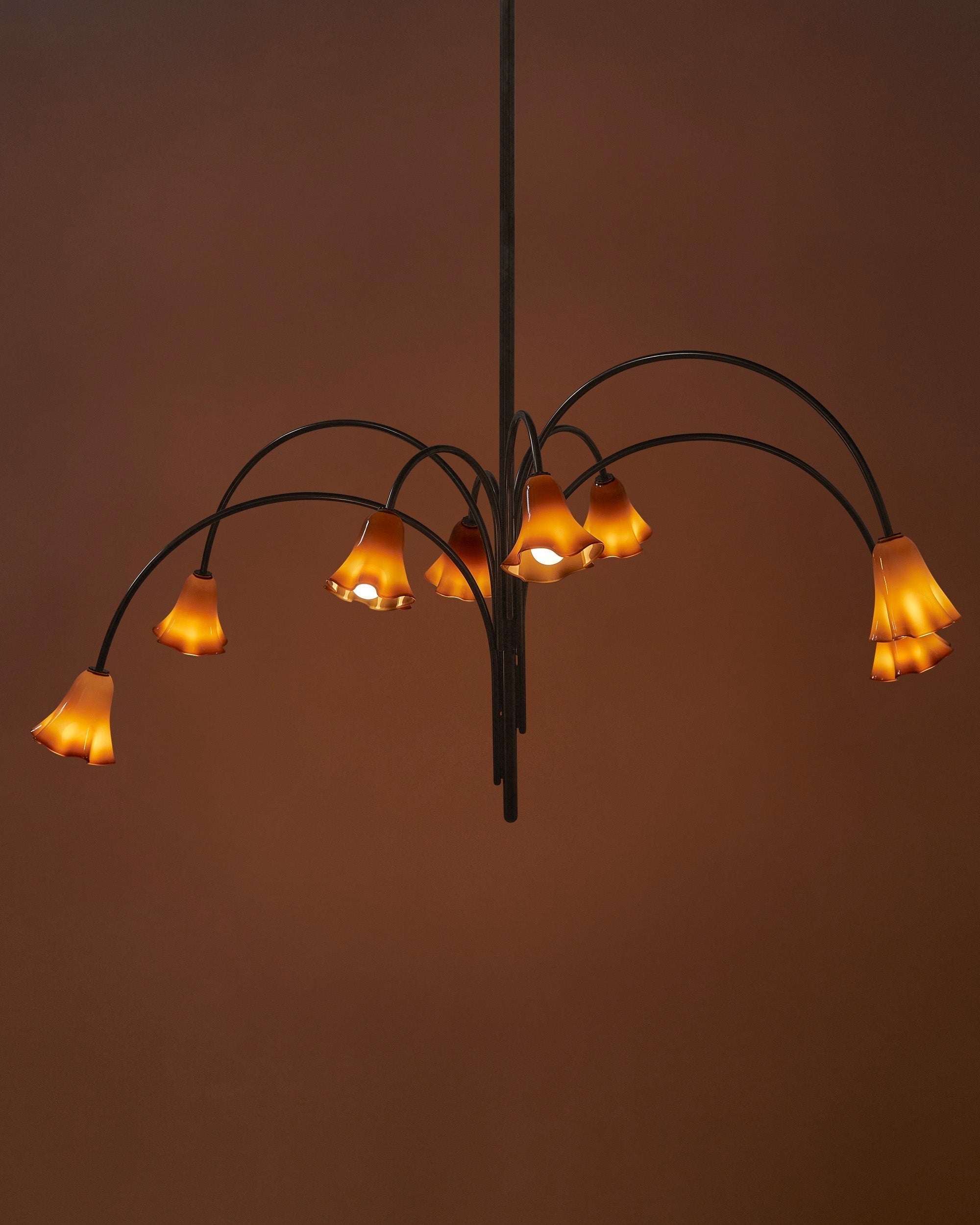 Aurmiros Individual Creativity Brass Glass Chandelier - Lamp Copper