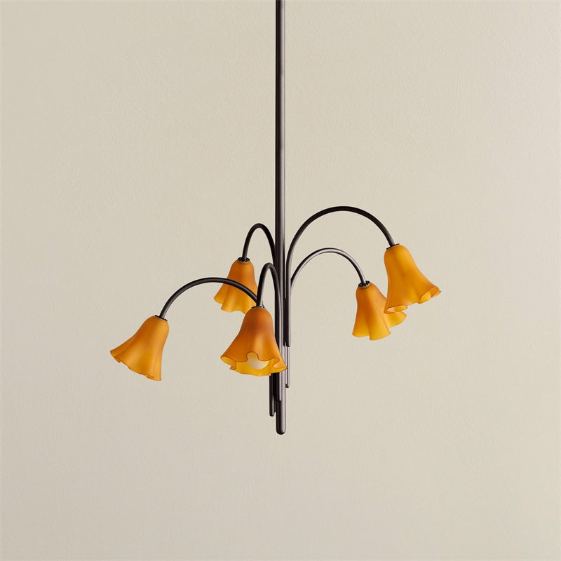 Aurmiros Individual Creativity Brass Glass Chandelier - Lamp Copper