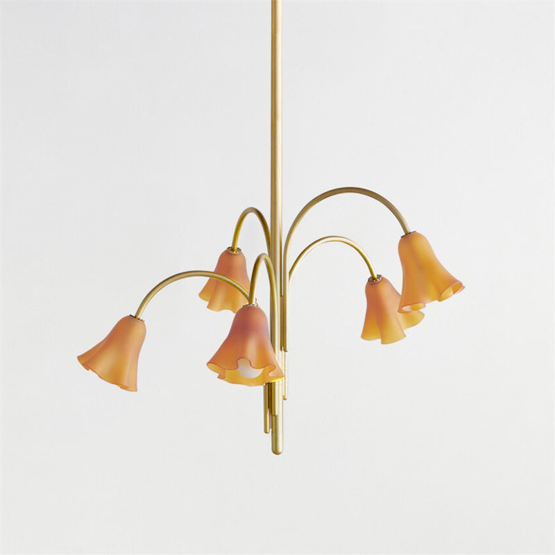 Aurmiros Individual Creativity Brass Glass Chandelier - Lamp Copper