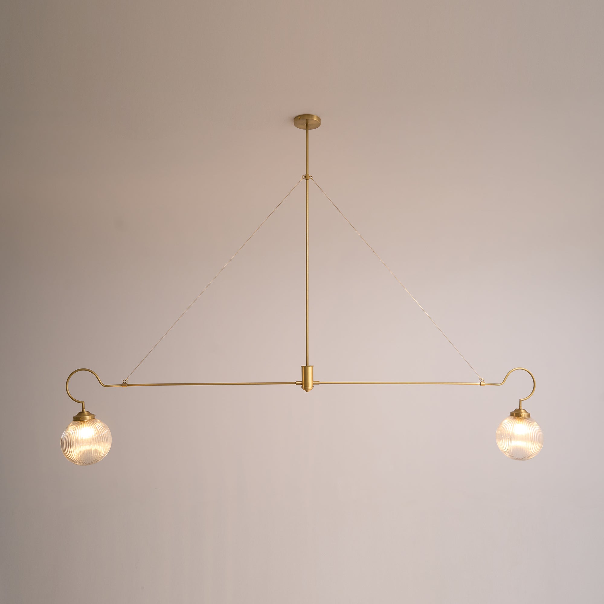 Vavenia Modern Minimalist Brass Glass Chandelier - Lamp Copper