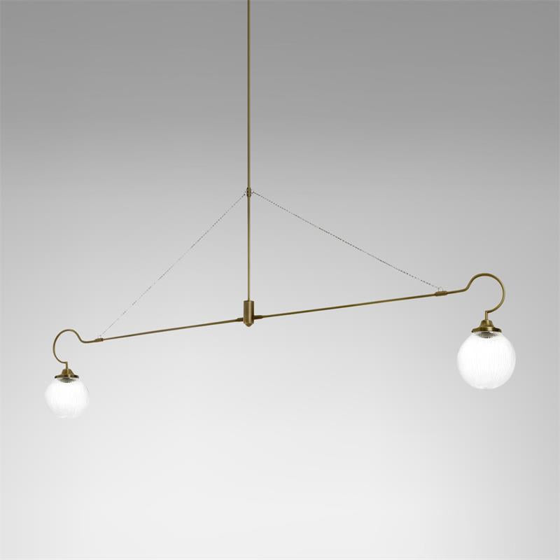 Vavenia Modern Minimalist Brass Glass Chandelier - Lamp Copper
