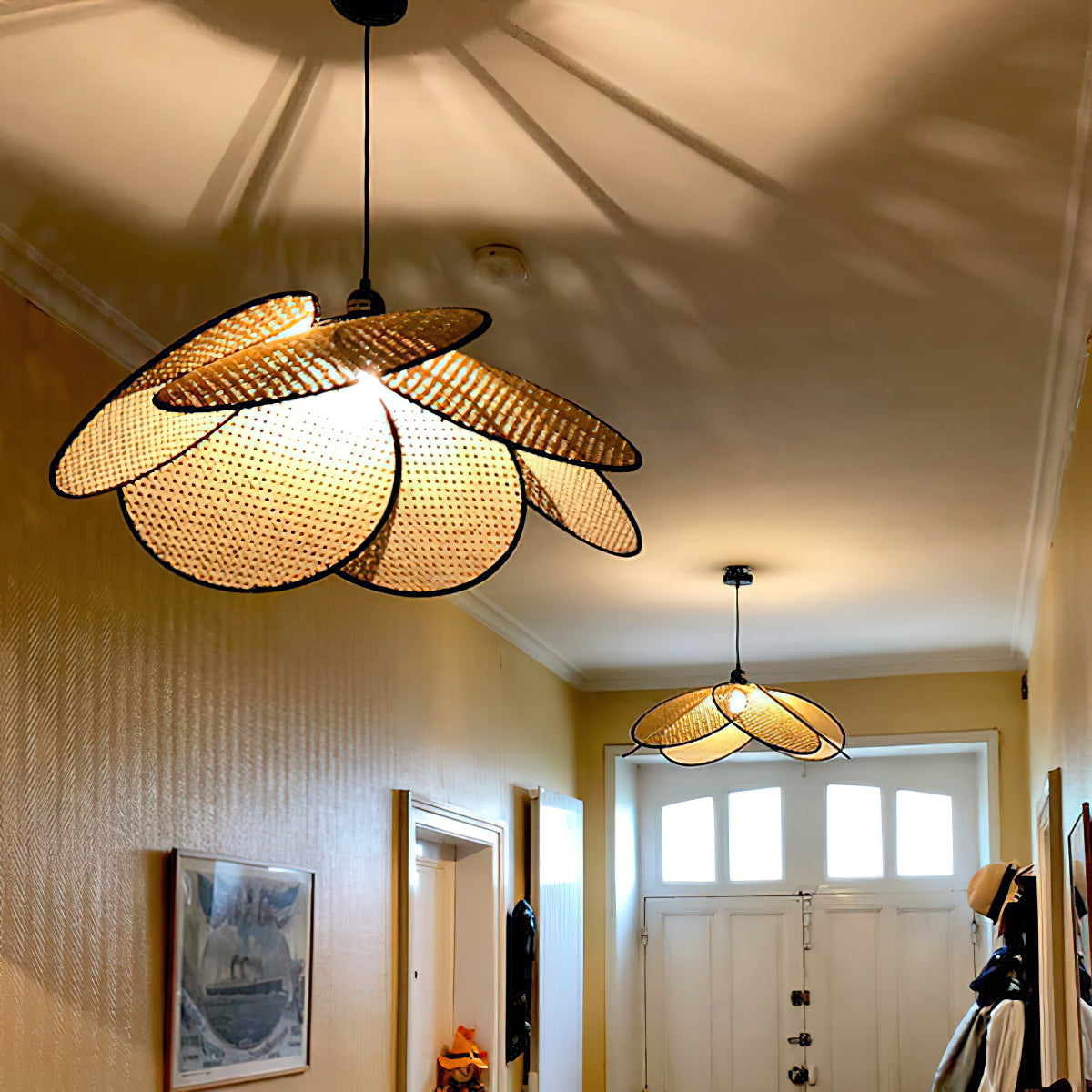 Ulrinel Premium Nordic Hand-woven Bamboo Chandelier - Lamp Copper