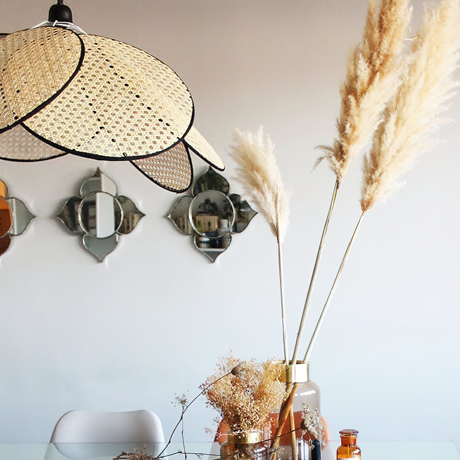 Ulrinel Premium Nordic Hand-woven Bamboo Chandelier - Lamp Copper