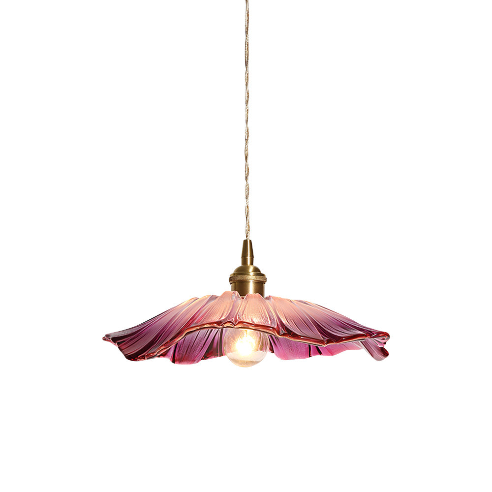 Aurvarira Modern Minimalist Art Brass Glass Pendant Lamp - Lamp Copper