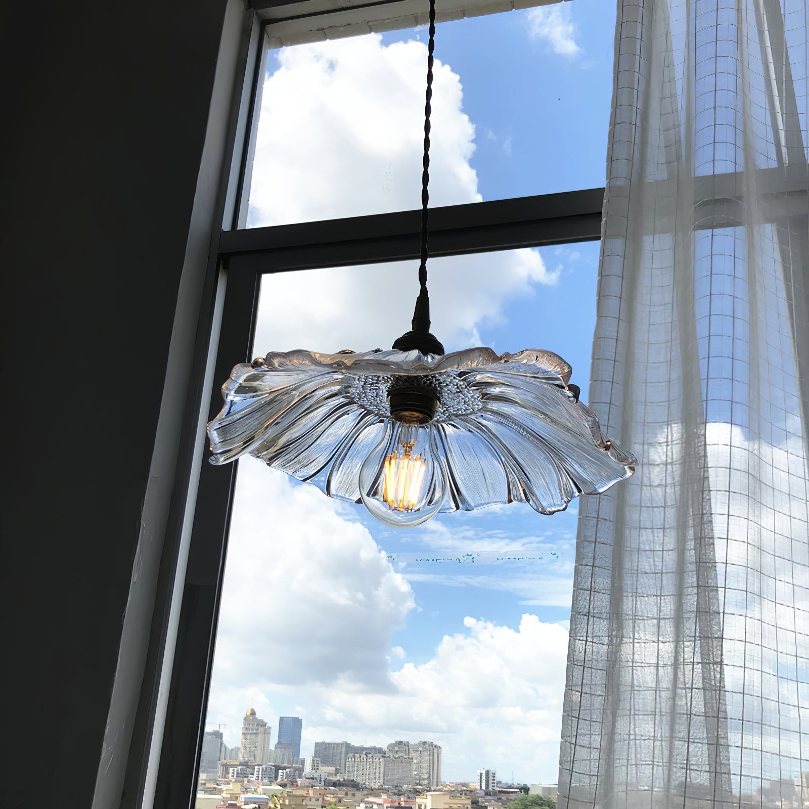 Aurvarira Modern Minimalist Art Brass Glass Pendant Lamp - Lamp Copper