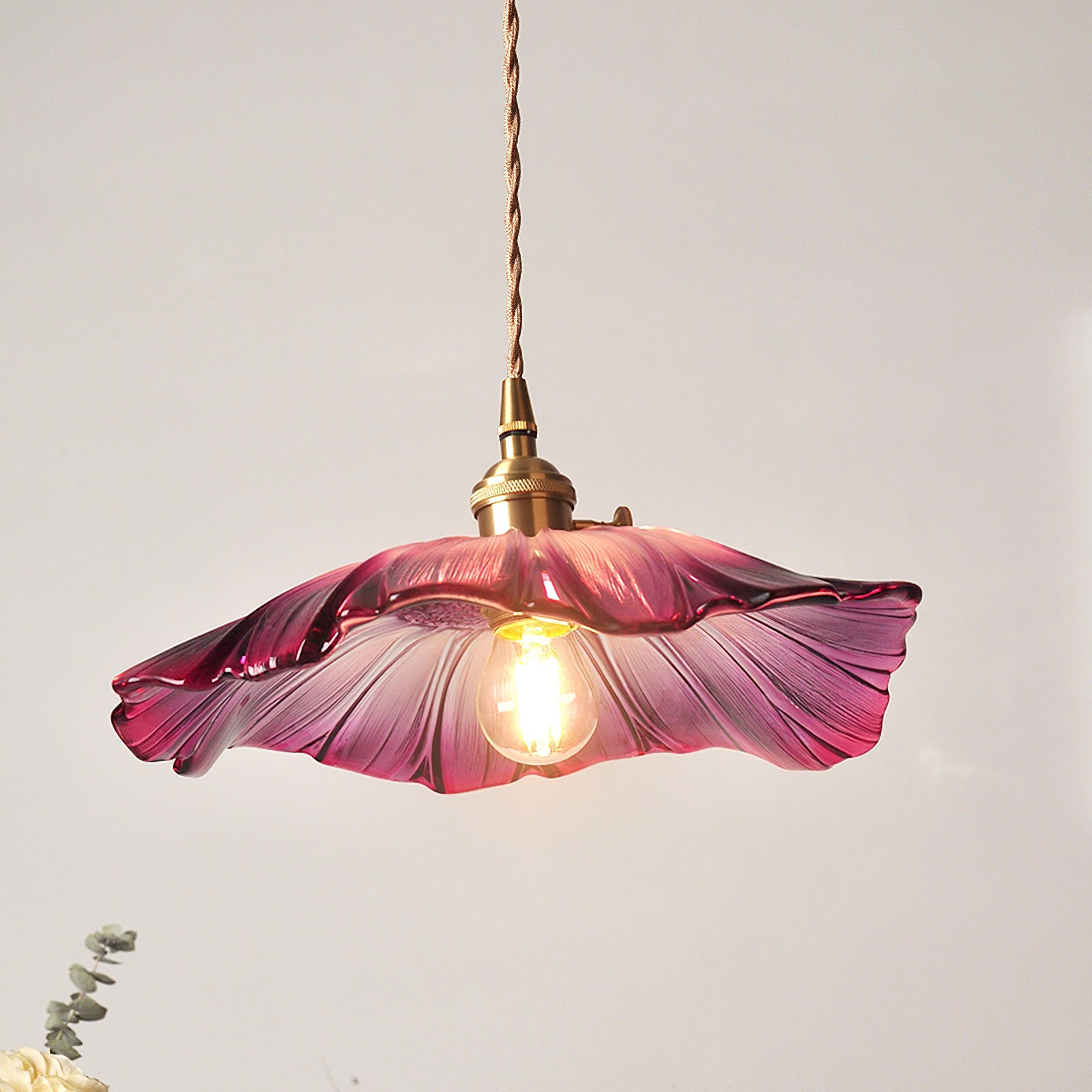 Aurvarira Modern Minimalist Art Brass Glass Pendant Lamp - Lamp Copper