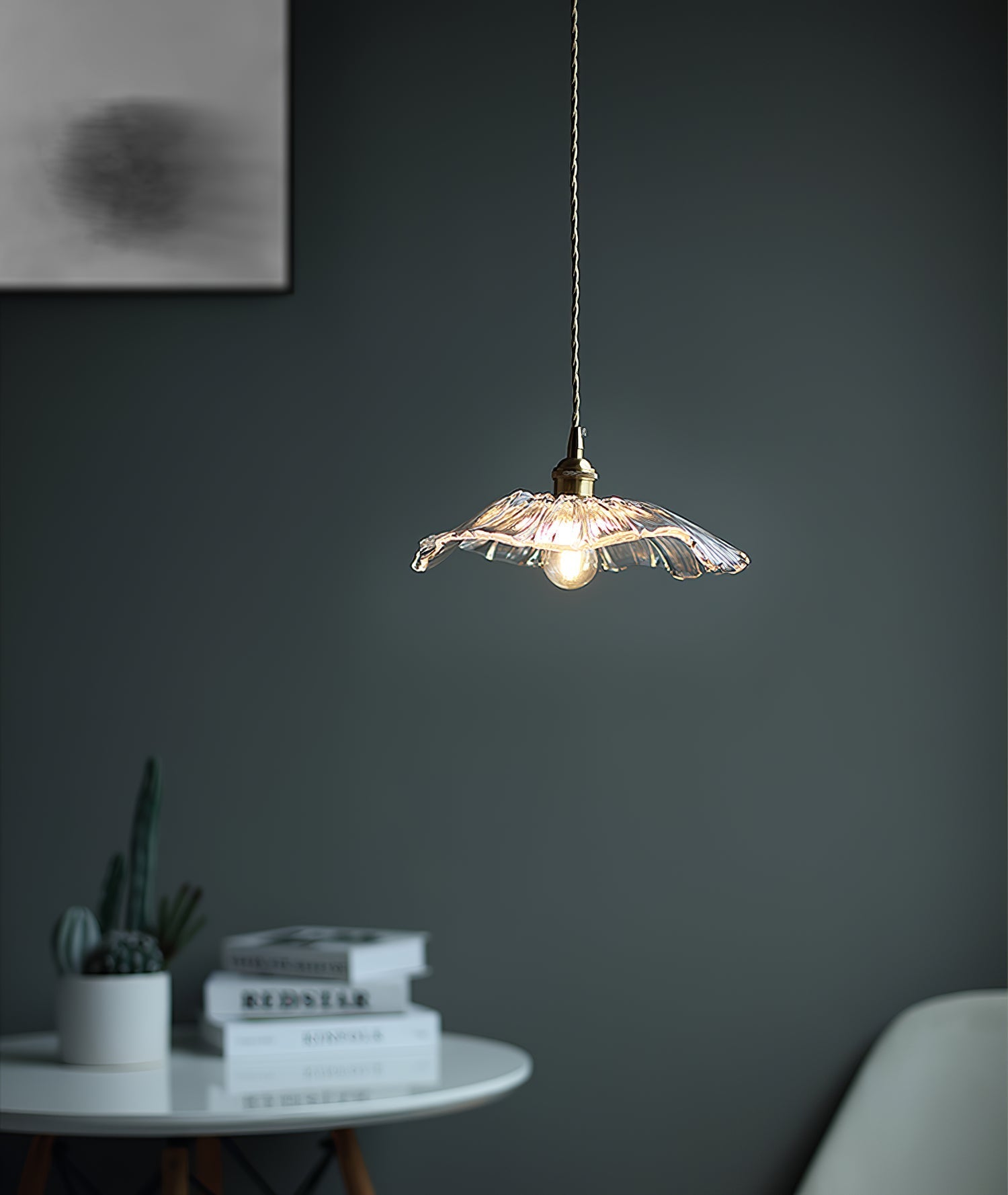 Aurvarira Modern Minimalist Art Brass Glass Pendant Lamp - Lamp Copper
