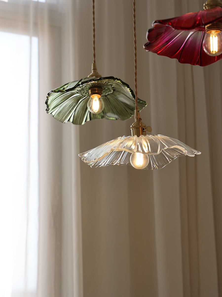 Aurvarira Modern Minimalist Art Brass Glass Pendant Lamp - Lamp Copper