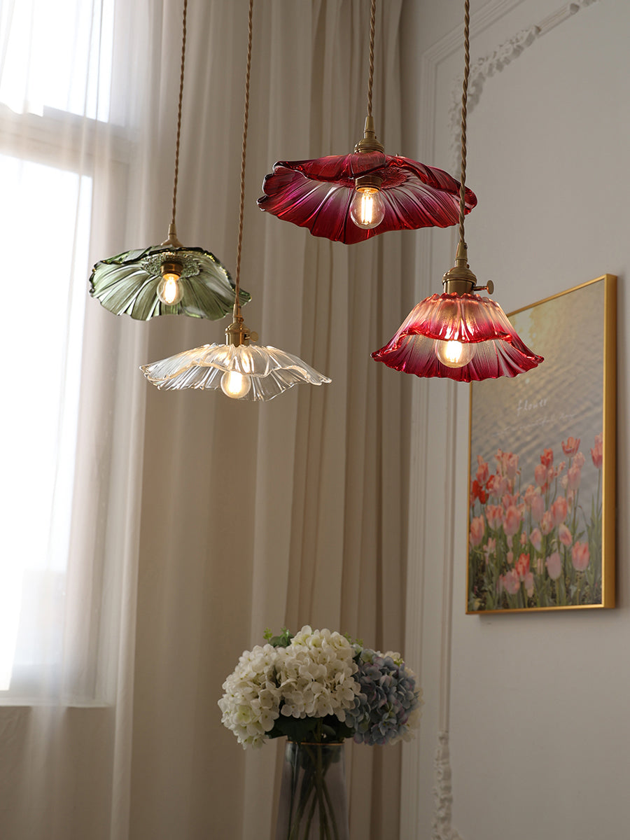 Aurvarira Modern Minimalist Art Brass Glass Pendant Lamp - Lamp Copper
