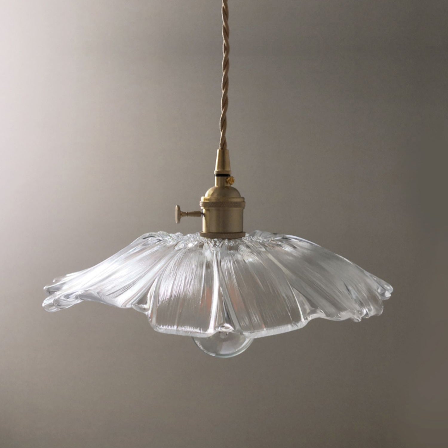 Aurvarira Modern Minimalist Art Brass Glass Pendant Lamp - Lamp Copper