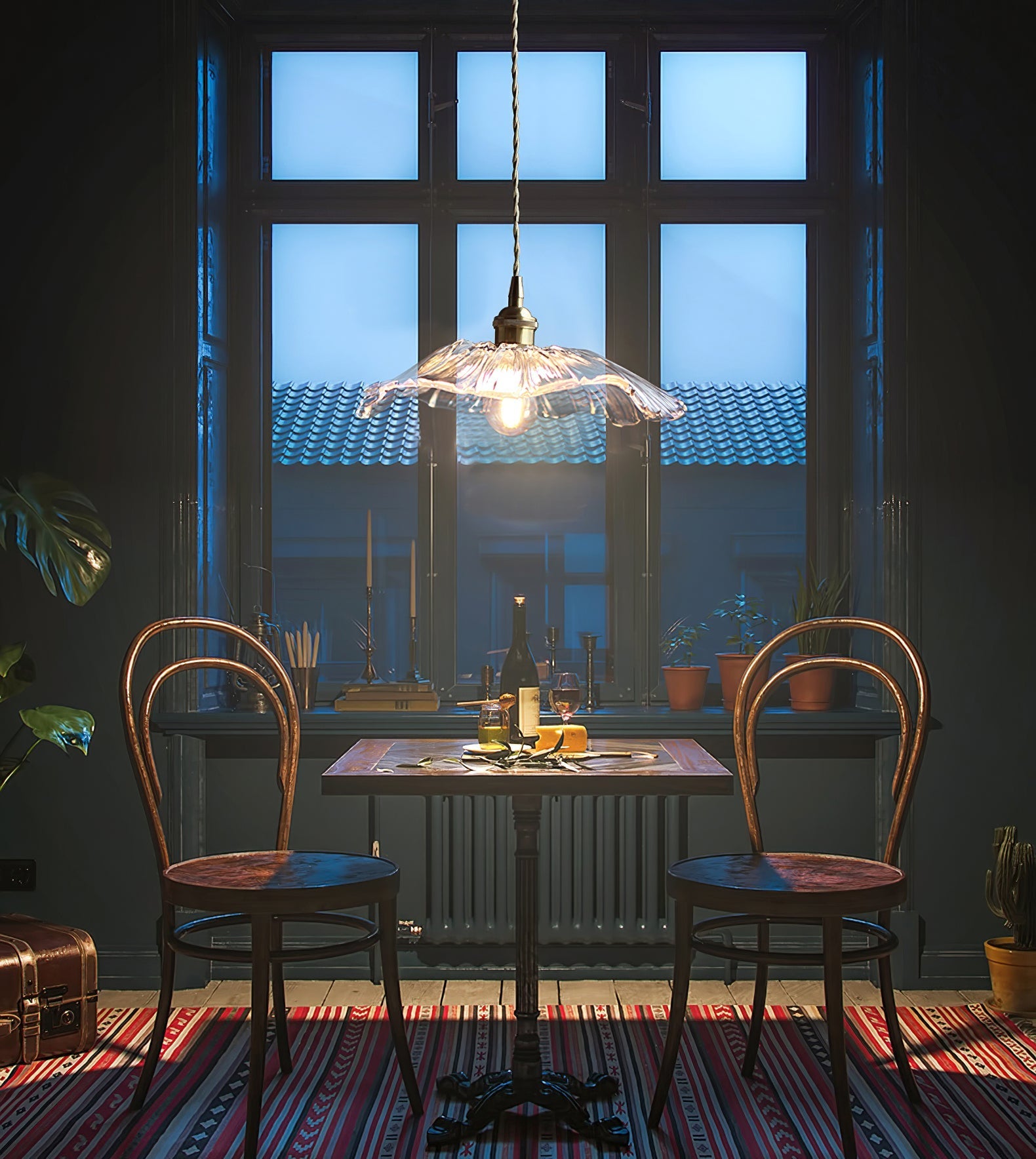 Aurvarira Modern Minimalist Art Brass Glass Pendant Lamp - Lamp Copper