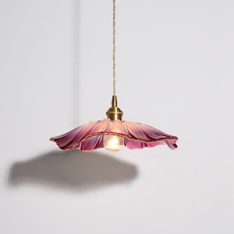 Aurvarira Modern Minimalist Art Brass Glass Pendant Lamp - Lamp Copper
