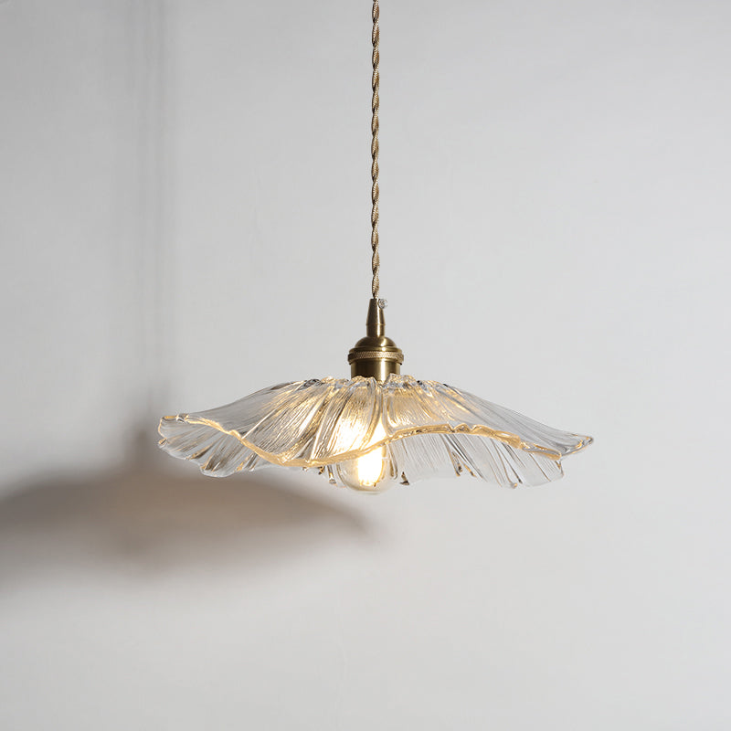 Aurvarira Modern Minimalist Art Brass Glass Pendant Lamp - Lamp Copper