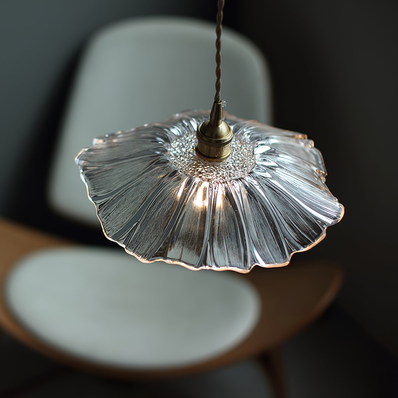 Aurvarira Modern Minimalist Art Brass Glass Pendant Lamp - Lamp Copper