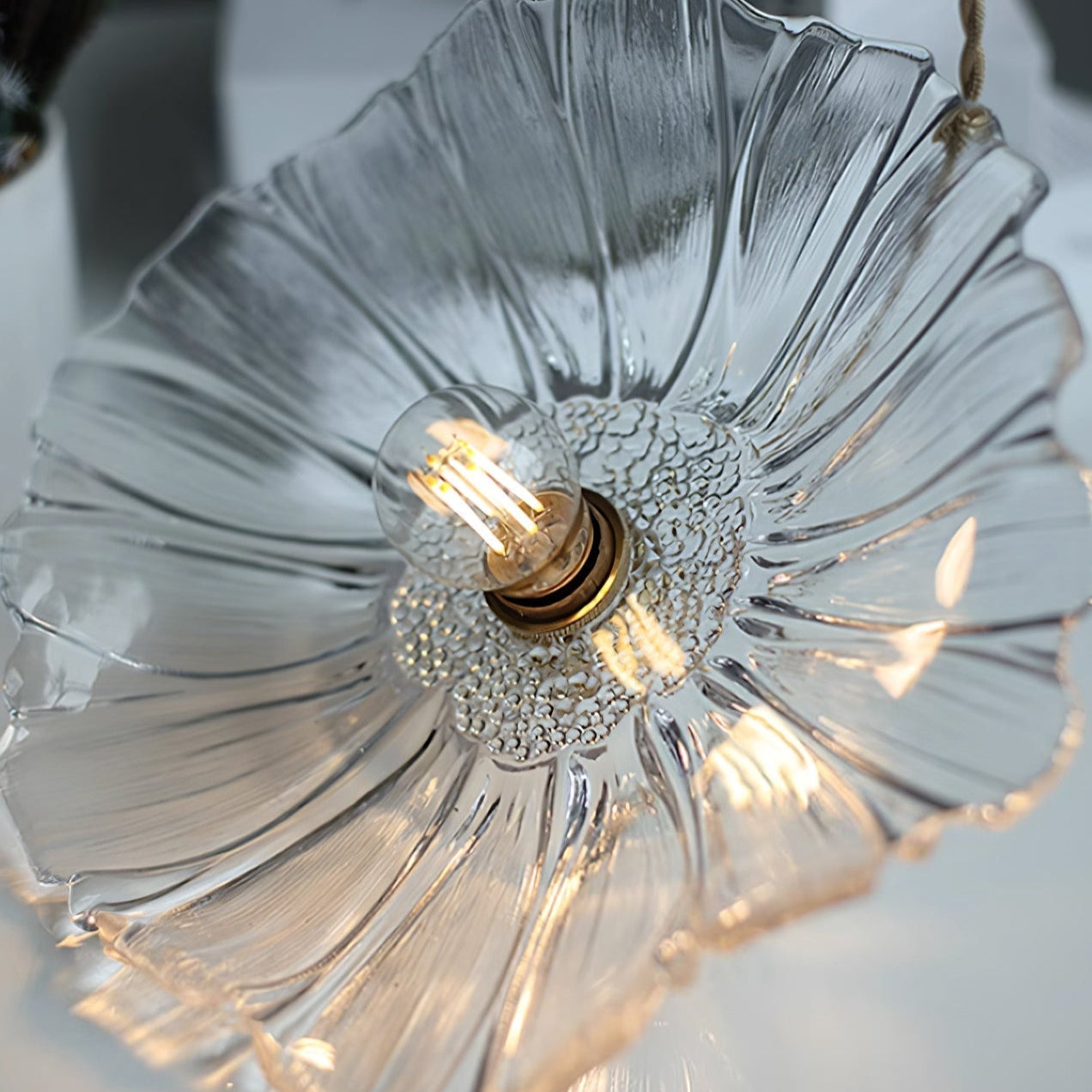 Calia Flower Glass Ceiling/Pendant Light - Lamp Copper