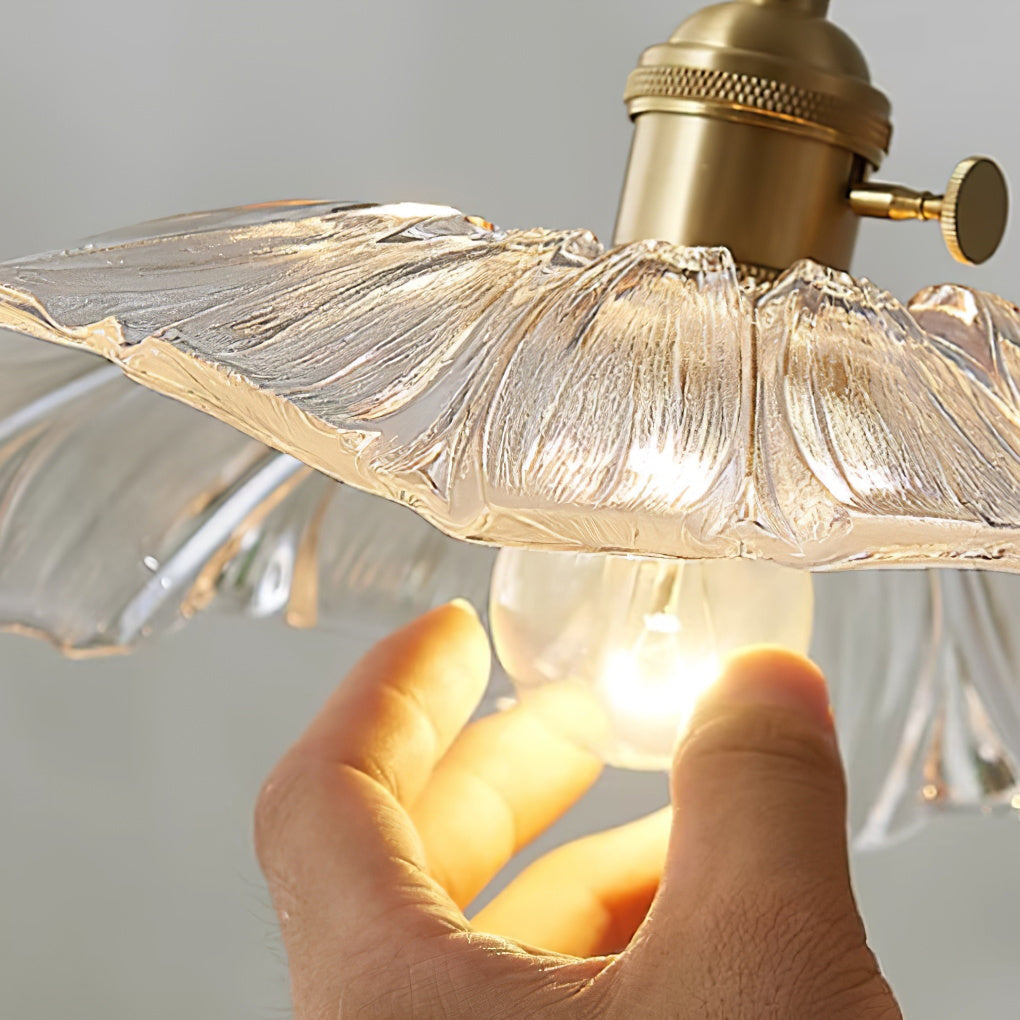 Calia Flower Glass Ceiling/Pendant Light - Lamp Copper