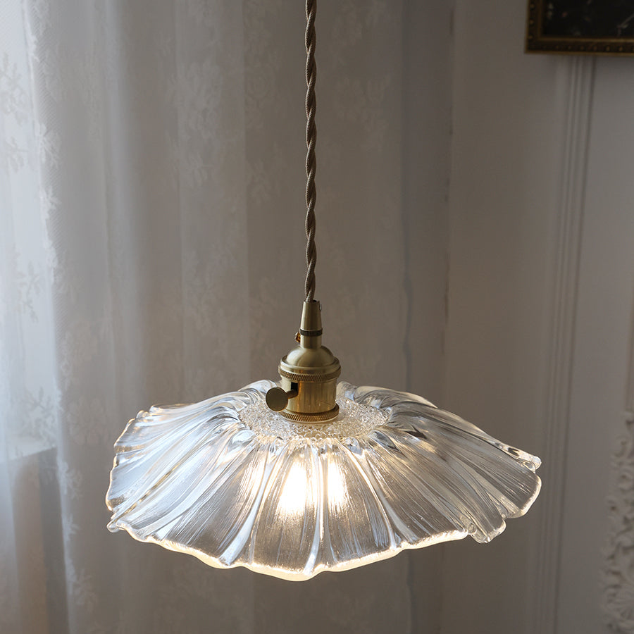 Calia Flower Glass Ceiling/Pendant Light - Lamp Copper
