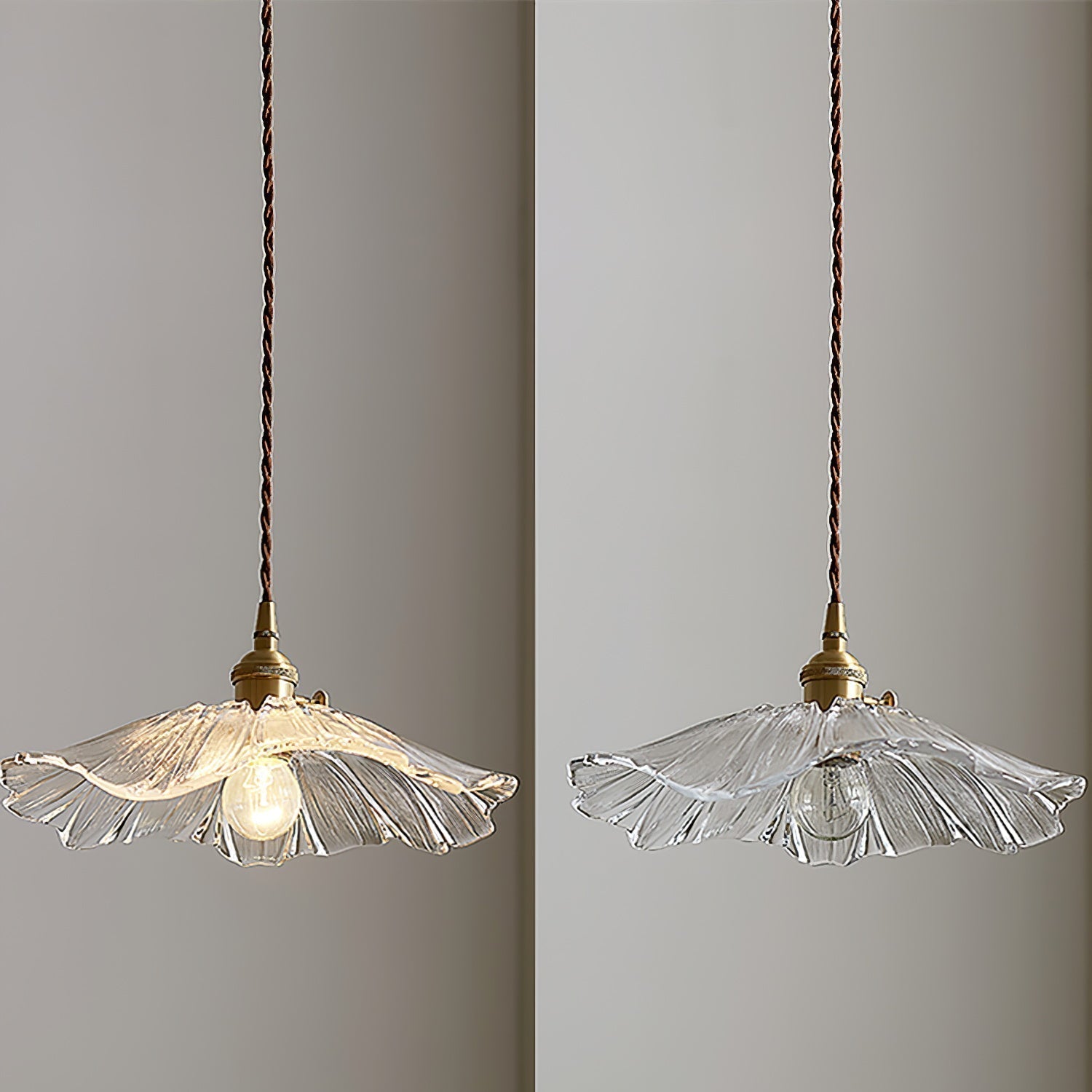 Calia Flower Glass Ceiling/Pendant Light - Lamp Copper