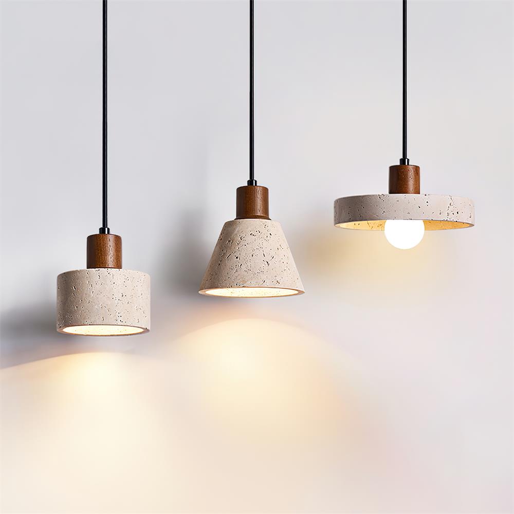 Ritta Pendant Light Travertine Cluster - Lamp Copper
