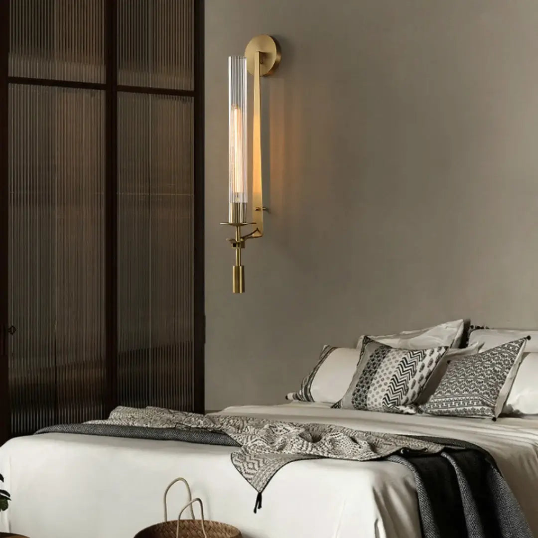 Lucian Indoor Wall Lamp Glass Farmhouse - Lamp Copper