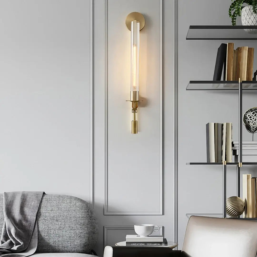 Lucian Indoor Wall Lamp Glass Farmhouse - Lamp Copper