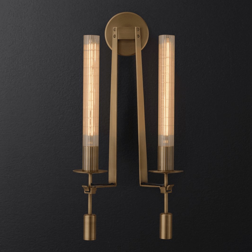 Lucian Indoor Wall Lamp Glass Farmhouse - Lamp Copper