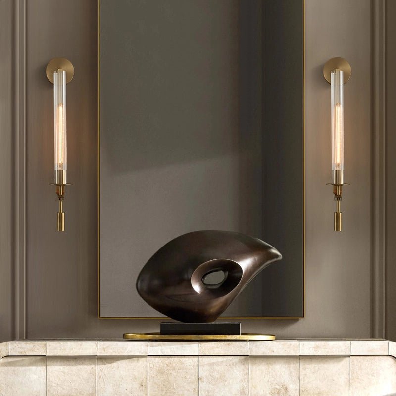 Lucian Indoor Wall Lamp Glass Farmhouse - Lamp Copper