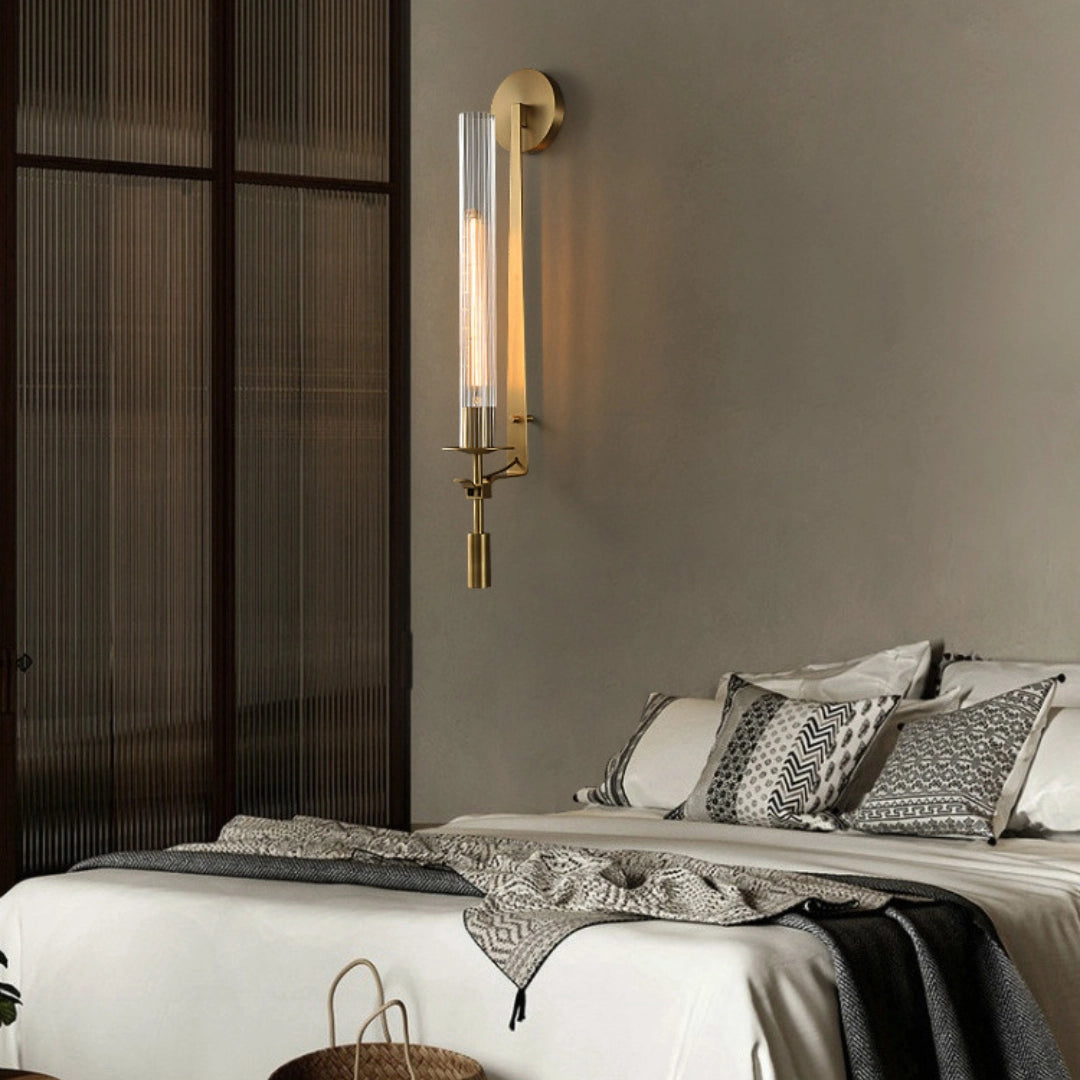 Lucian Indoor Wall Lamp Glass Farmhouse - Lamp Copper
