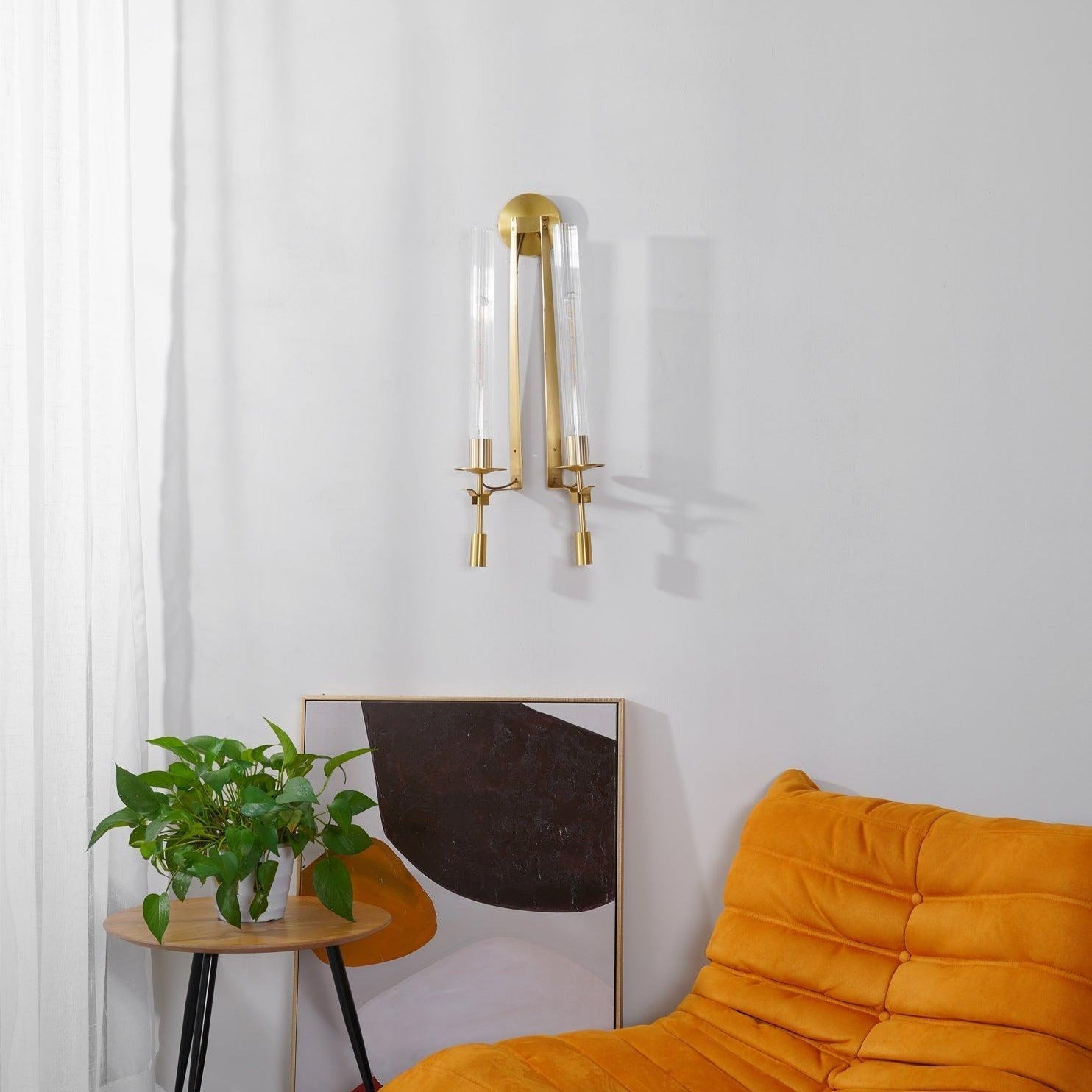 Lucian Indoor Wall Lamp Glass Farmhouse - Lamp Copper