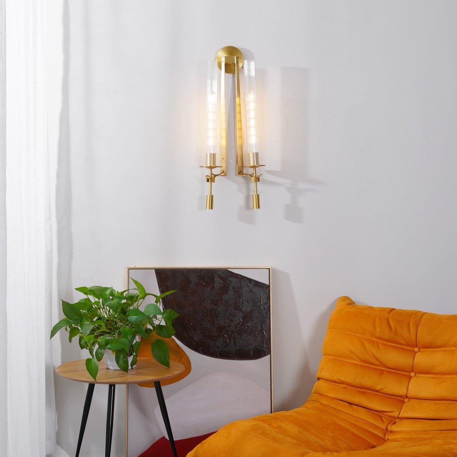 Lucian Indoor Wall Lamp Glass Farmhouse - Lamp Copper