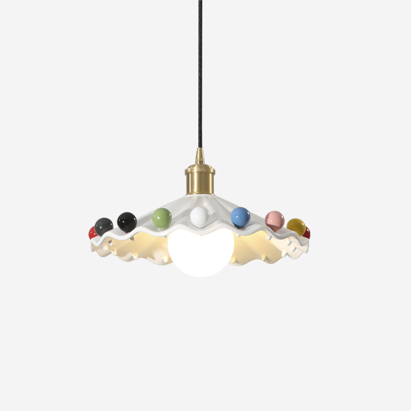 Pixen Wavy Ceramic Shade Pendant Lamp - Lamp Copper