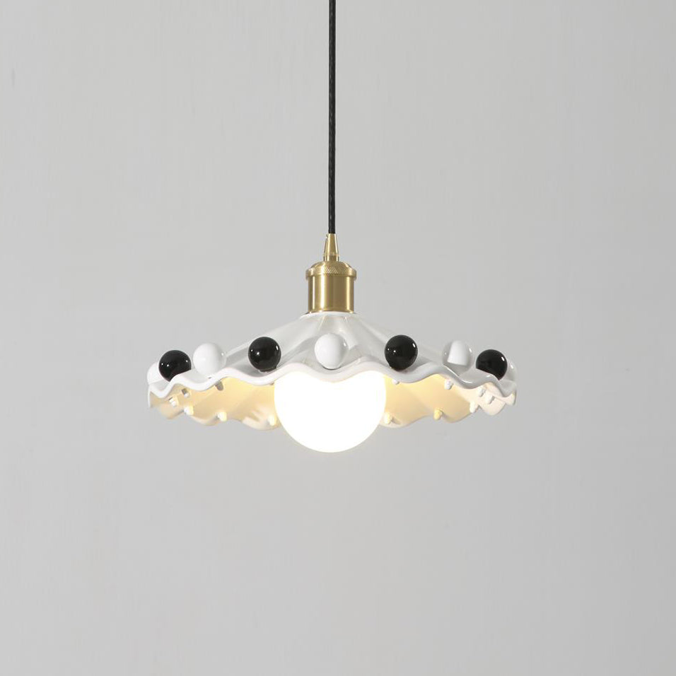 Pixen Wavy Ceramic Shade Pendant Lamp - Lamp Copper