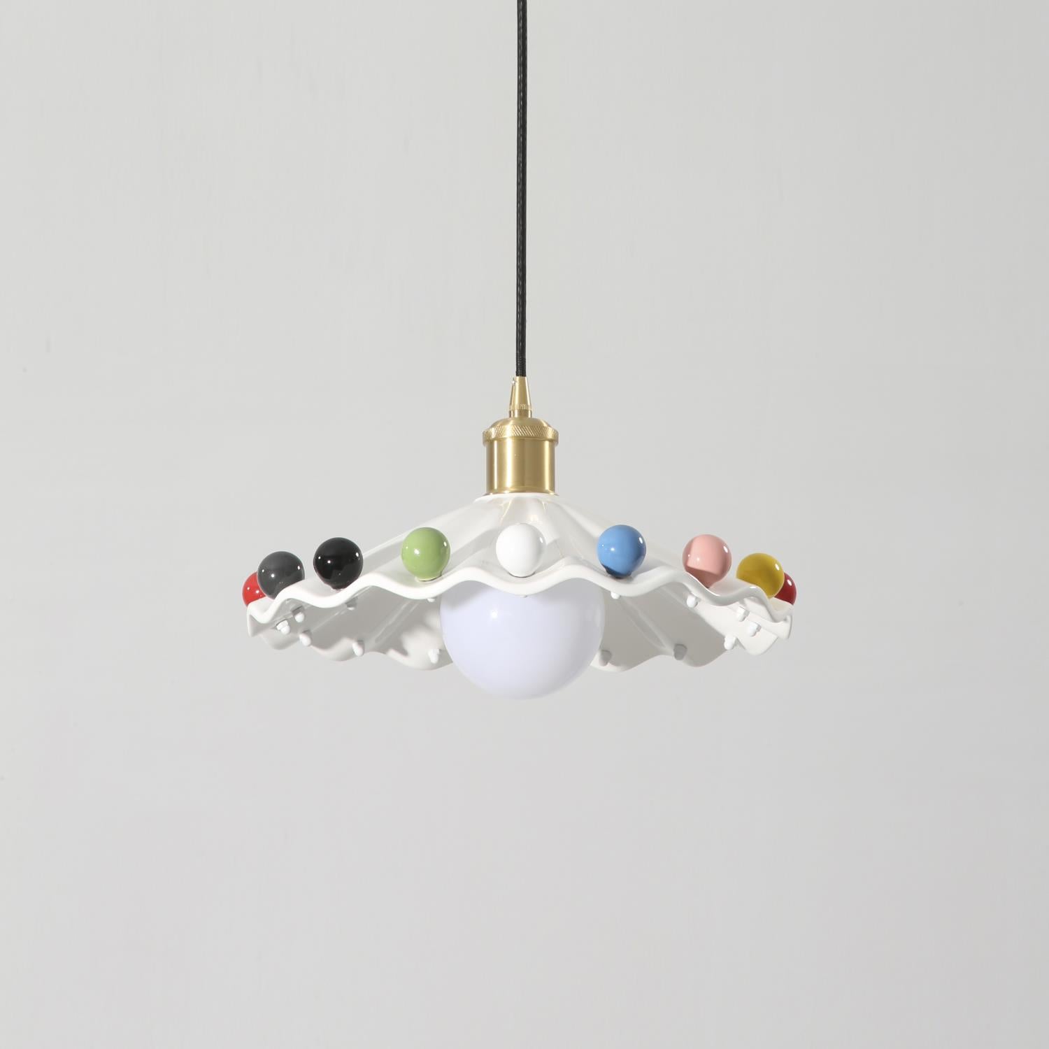Pixen Wavy Ceramic Shade Pendant Lamp - Lamp Copper