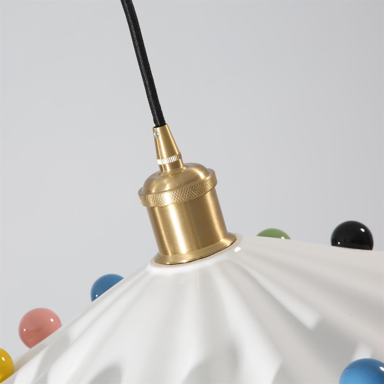Pixen Wavy Ceramic Shade Pendant Lamp - Lamp Copper