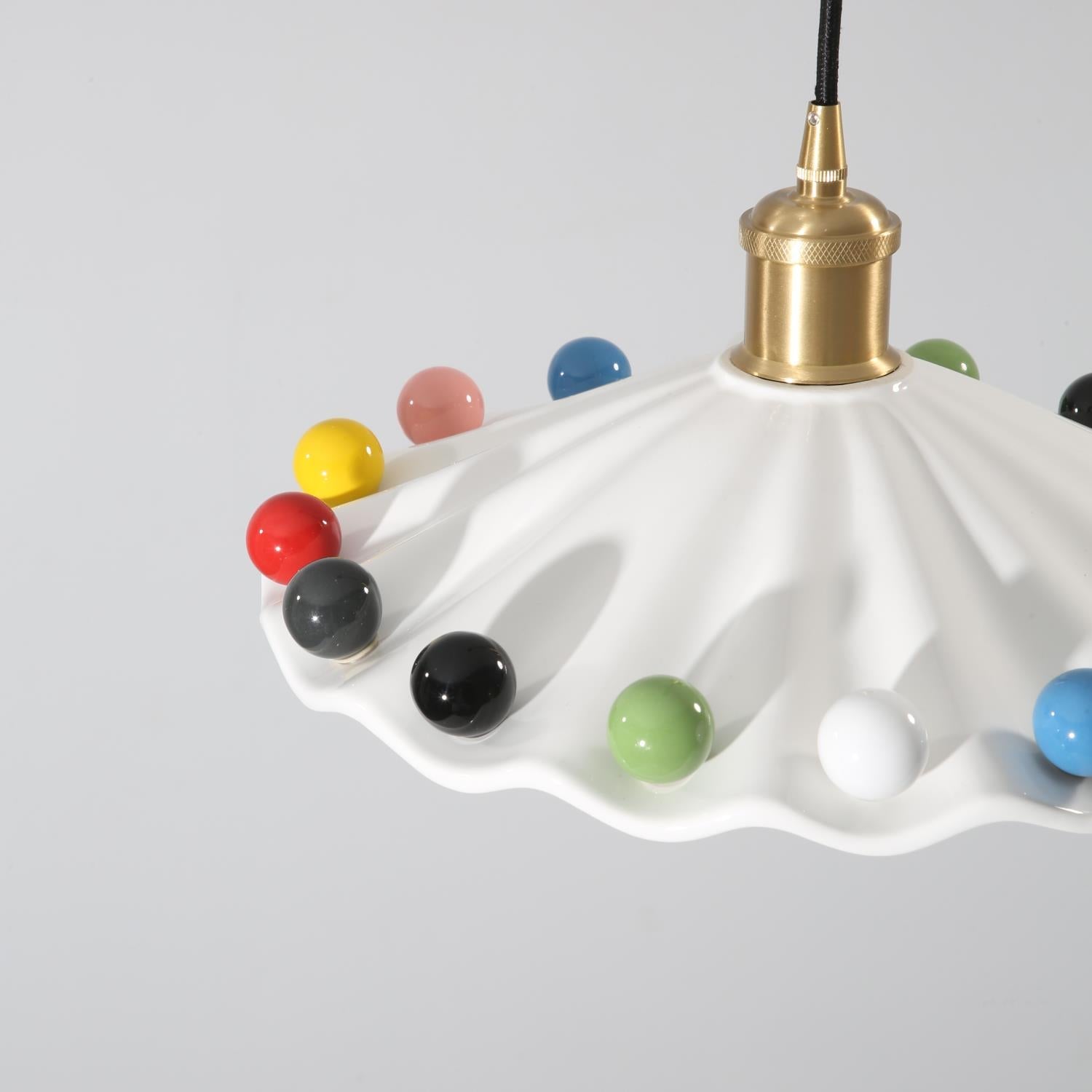 Pixen Wavy Ceramic Shade Pendant Lamp - Lamp Copper